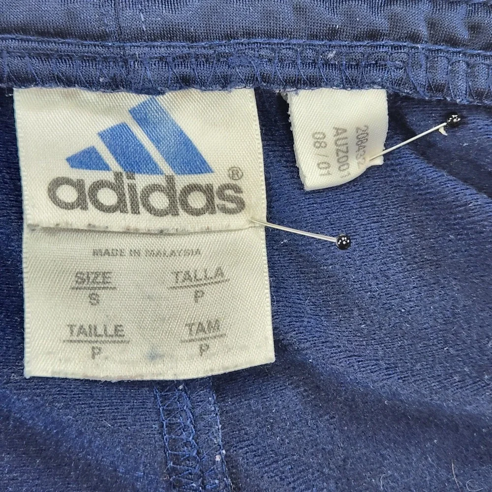 RARE LOGO Adidas Vtg Full Snap Tear Away Track Sweat Pants Blue 3 Stripes 36 37